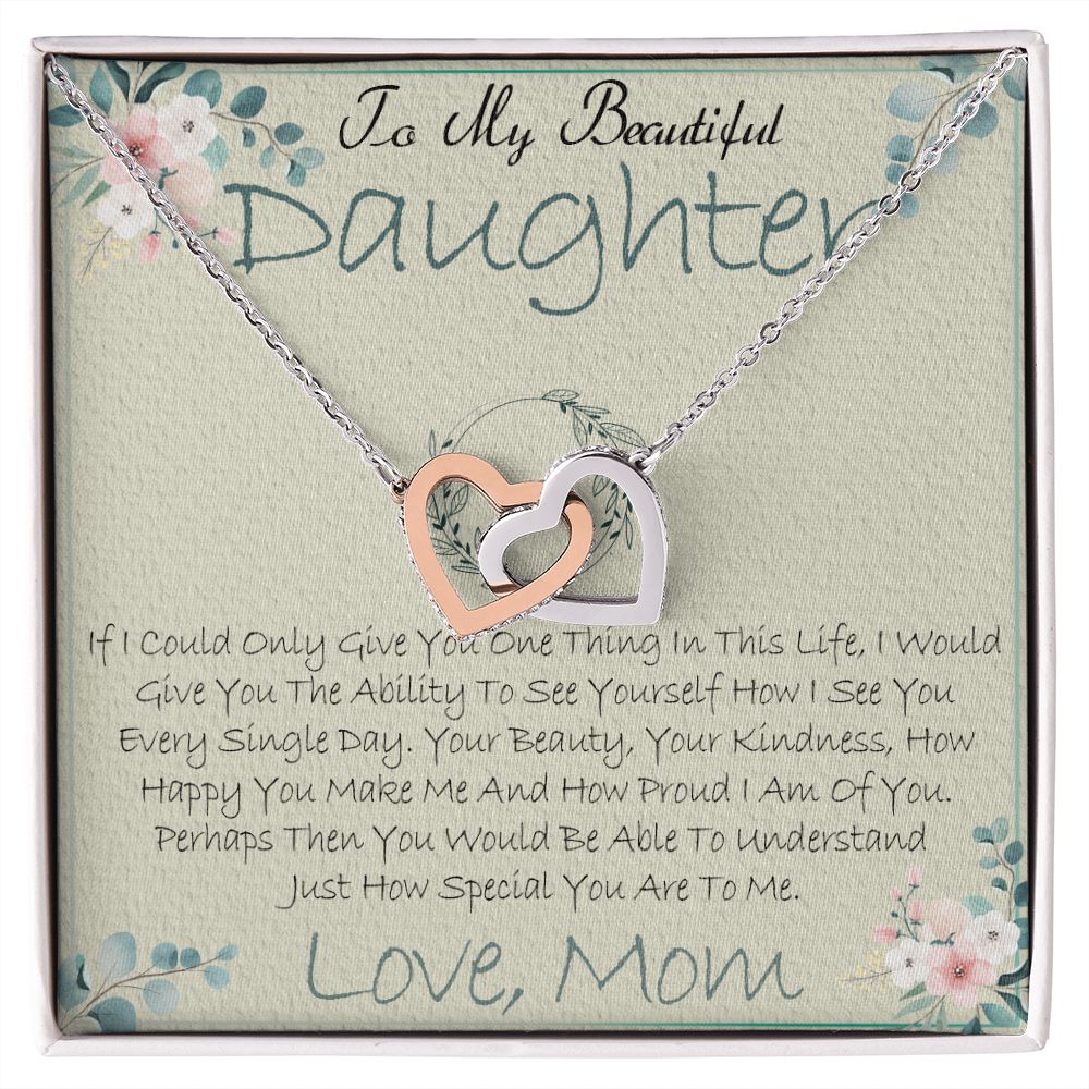 40D Daughter Necklace, To My Beautiful Daughter Necklace Gifts From Mom, Birthday
