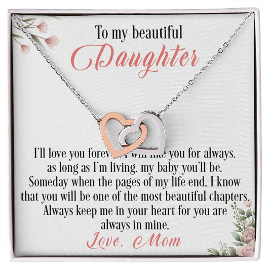 31D To My Beautiful Daughter Love Knot Necklace, I Love You, Gift For Daughter
