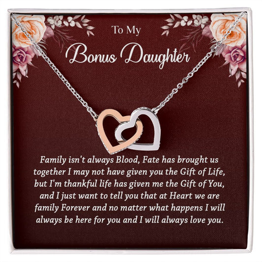 631D To My Bonus Daughter Necklace, Best Birthday Christmas Gift, Bonus Daughter Gift