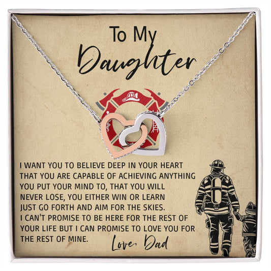33D Daughter Necklace, To My Daughter Necklace, Birthday Gift For Daughter From Dad