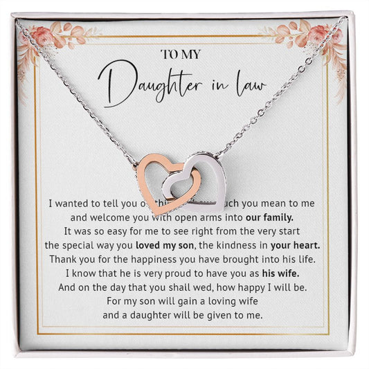 535D Daughter-In-Law Gift Necklace, Wedding Gift From Mother-In Law, Birthday Gifts