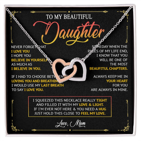 482D To My Daughter Necklace, Birthday Gift For Daughter From Mom, Women Jewelry Gift