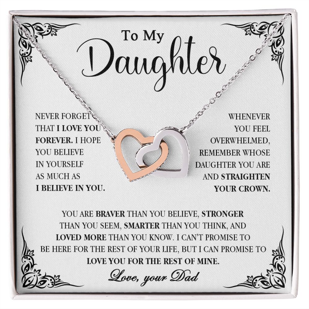 604D To My Daughter Necklace, Necklace Gift for Daughter from Dad,Birthday, Xmas Gift