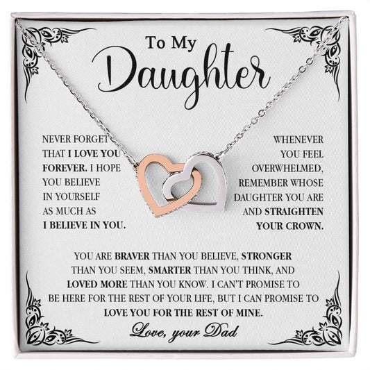 604D To My Daughter Necklace, Necklace Gift for Daughter from Dad,Birthday, Xmas Gift