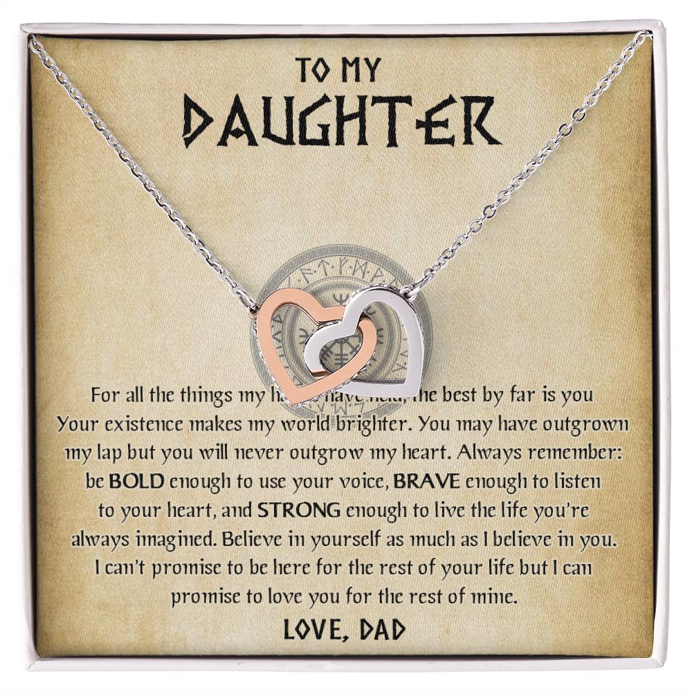 567D To My Daughter Necklace, Viking Daughter Gift from Dad, Birthday Gifts Jewelry