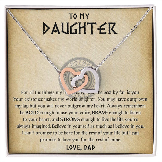 567D To My Daughter Necklace, Viking Daughter Gift from Dad, Birthday Gifts Jewelry