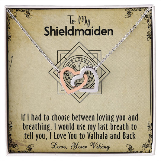 424D To my Shieldmaiden Necklace, Gift for Wife Necklace, Viking Style Necklace