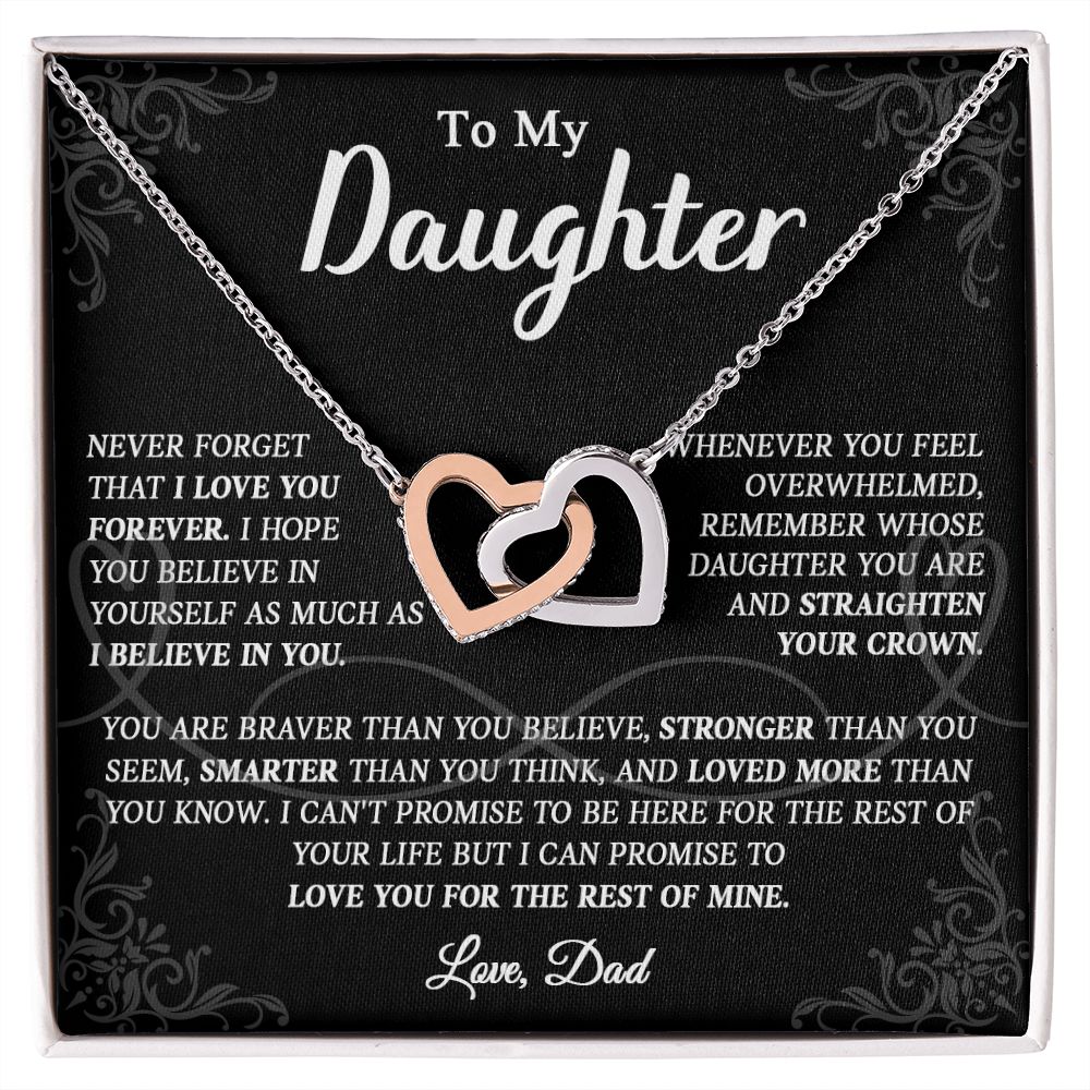 623D To My Daughter Necklace, Christmas Gift For Daughter From Dad, Daughter Necklace