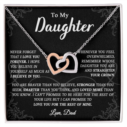 623D To My Daughter Necklace, Christmas Gift For Daughter From Dad, Daughter Necklace