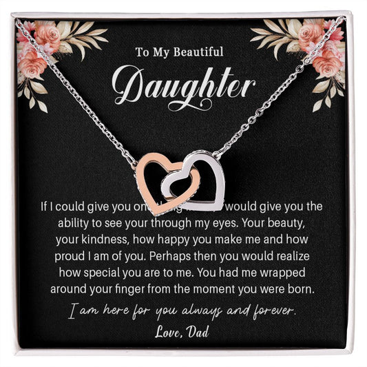 593D To My Daughter Necklace, Daughter Necklace from Dad, Daughter Birthday Gifts