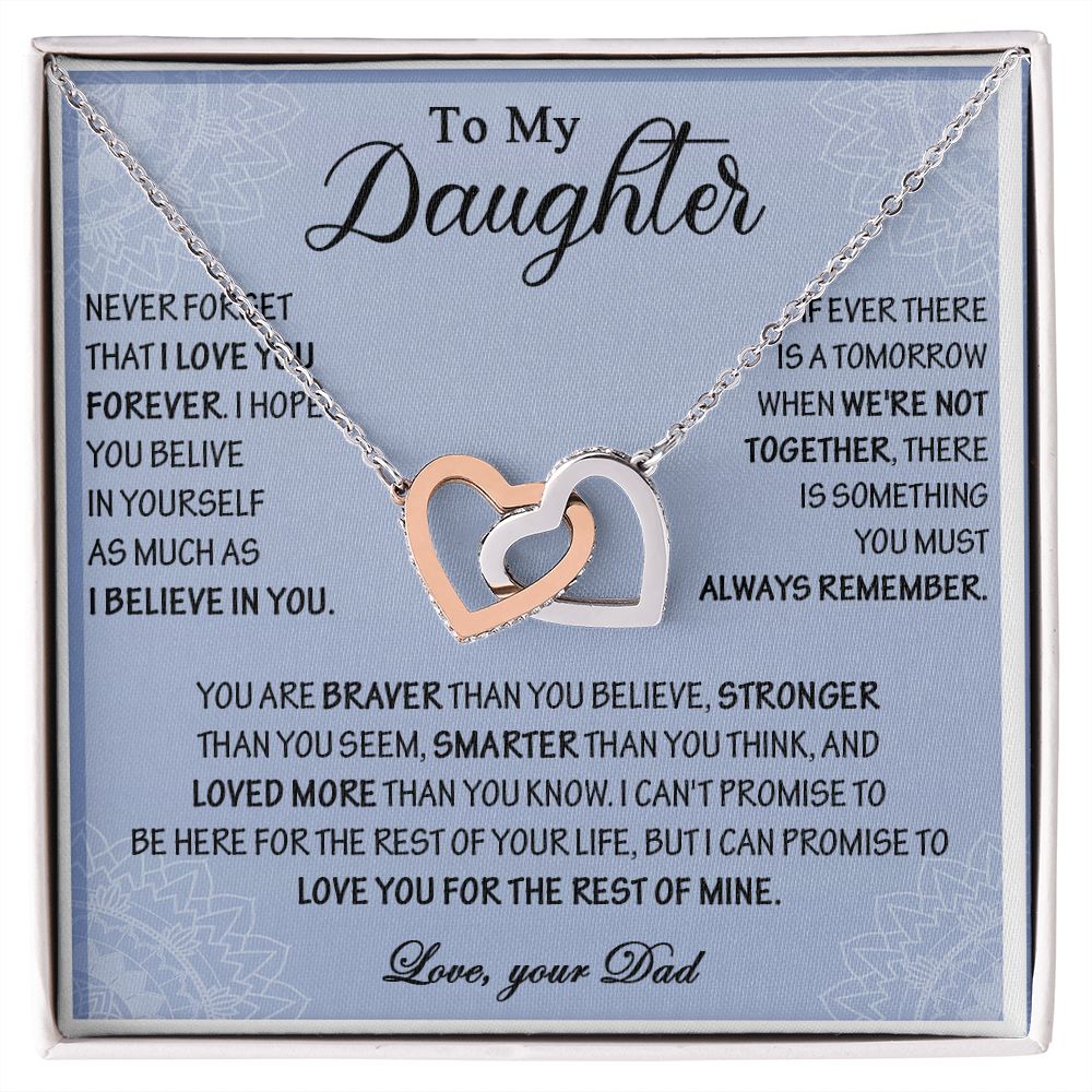 455D To My Daughter Necklace, Daughter Father Necklace, Daughter Gift From Dad