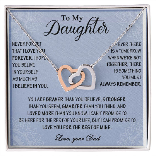 455D To My Daughter Necklace, Daughter Father Necklace, Daughter Gift From Dad