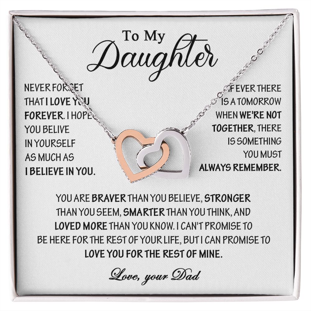432D To My Daughter Necklace, Daughter Father Necklace, Gift Birthday, Xmas From Dad