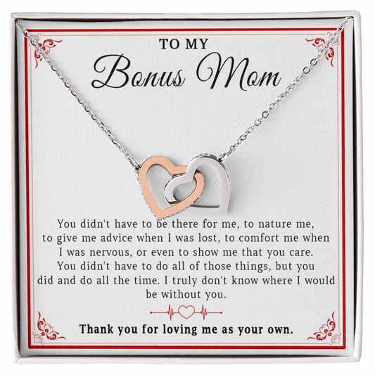 549D To My Bonus Mom Necklace, Mother Necklace, Birthday Gift for Bonus Mom, Mother