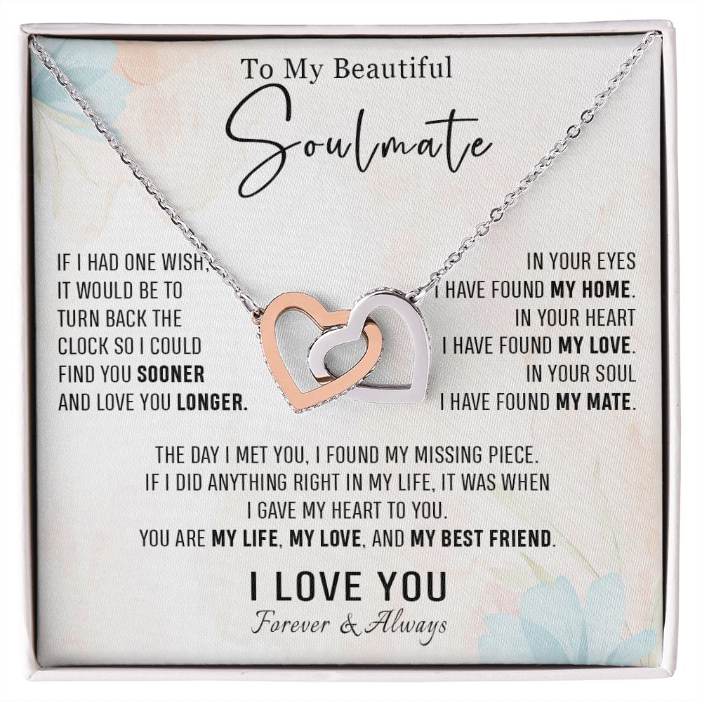 562D To my Soulmate Necklace, Birthday Gifts for Her, Love Gifts for Wife Girlfriend