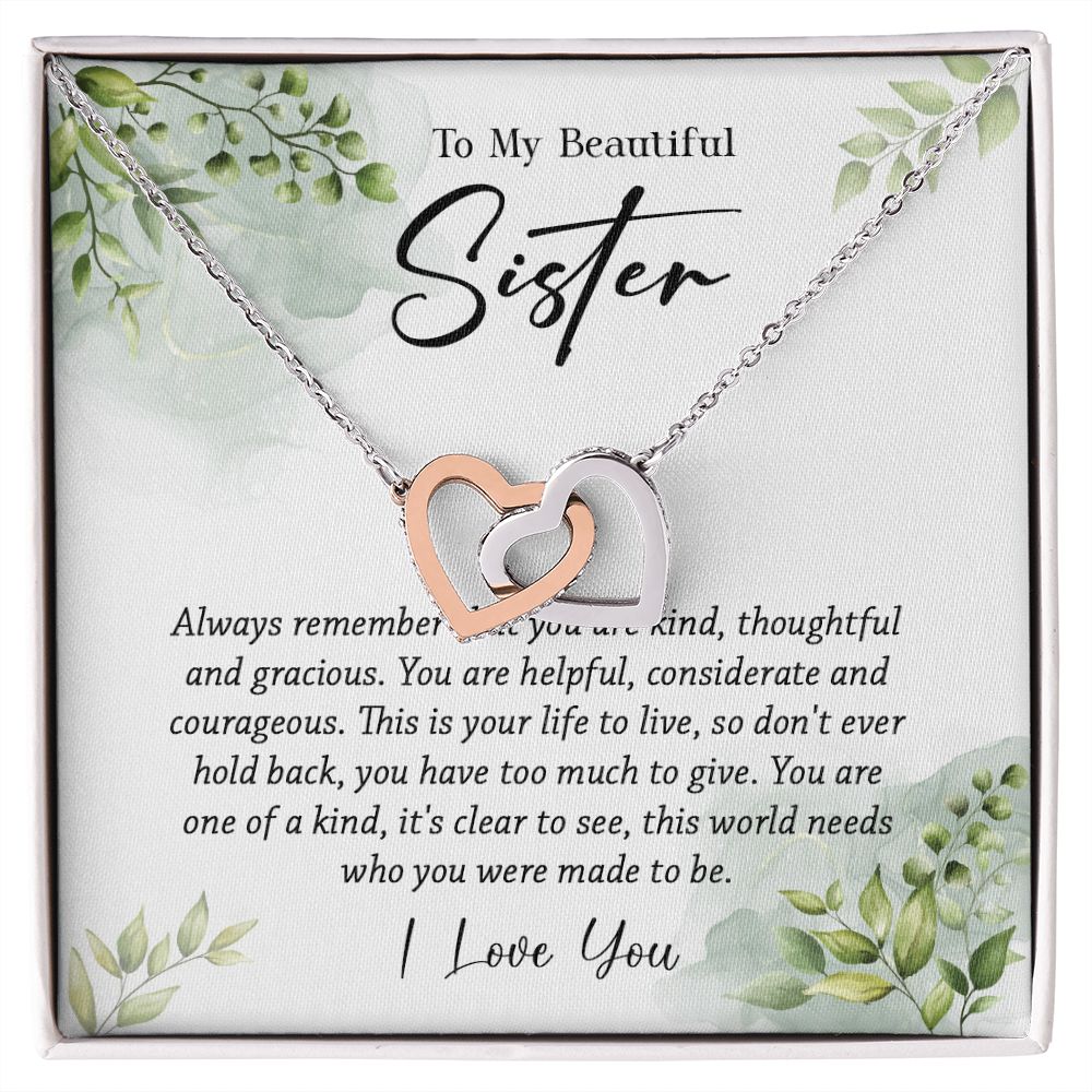 624D To My Sister Necklace,Christmas Birthday Gift For Sister From Brother/Sister