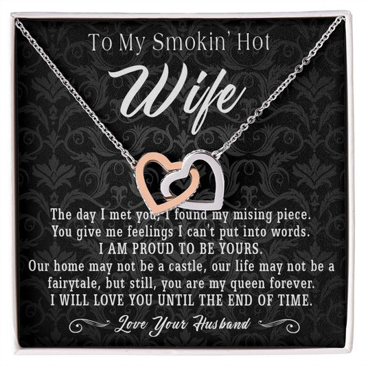 95D To My Smokin Hot Wife Necklace, Anniversary Birthday Gift for Wife From Husband