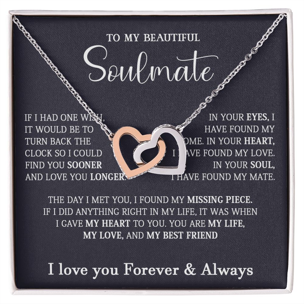 467D To My Soulmate Necklace, Holiday Gift For Wife Girlfriend From Husband,Xmas Gift