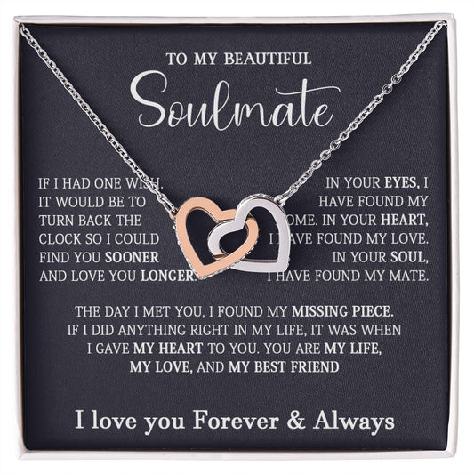 467D To My Soulmate Necklace, Holiday Gift For Wife Girlfriend From Husband,Xmas Gift