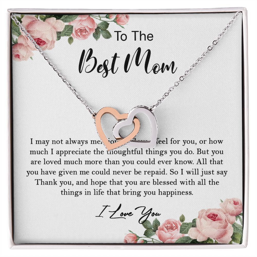633D To My Mom Necklace,Mama, Birthday Gift From Son/Daughter For Birthday,I Love Mom