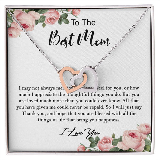 633D To My Mom Necklace,Mama, Birthday Gift From Son/Daughter For Birthday,I Love Mom
