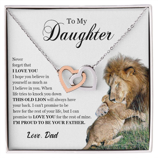 461D To My Daughter Necklace, Gift For Daughter From Dad, Daughter Father Lion, Xmas
