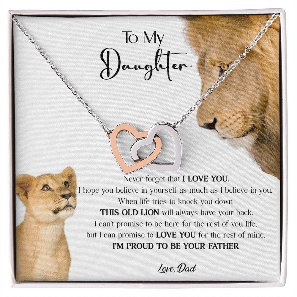 431D To My Daughter Necklace, Xmas Gift For Daughter From Dad, Daughter Father Lion