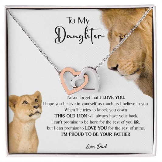 431D To My Daughter Necklace, Xmas Gift For Daughter From Dad, Daughter Father Lion