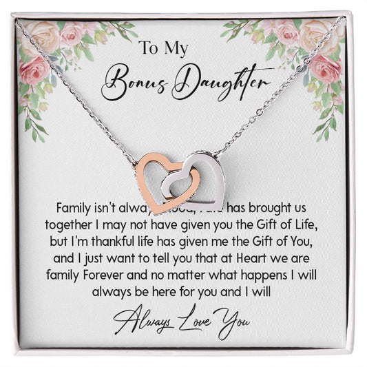 466D To My Bonus Daughter Necklace, Gift For Daughter, Birthday Graduation Christmas