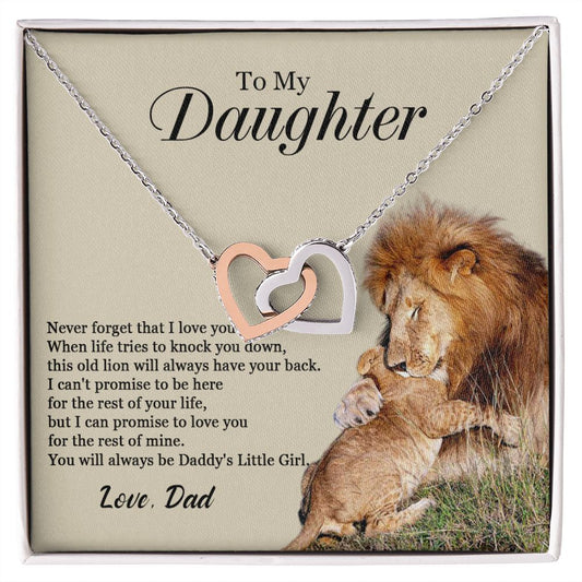 448D To My Daughter Necklace, Xmas Gift For Daughter From Dad, Daughter Father Lion.