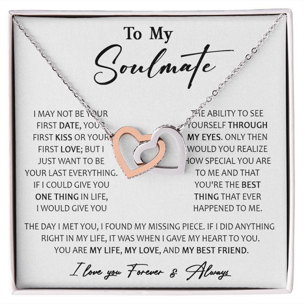 457D To My Soulmate Necklace, Birthday, Xmas Gift For Wife, Girlfriend From Husband