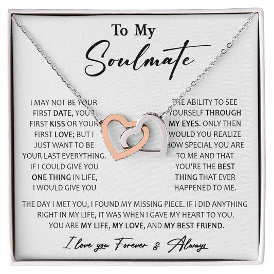 457D To My Soulmate Necklace, Birthday, Xmas Gift For Wife, Girlfriend From Husband