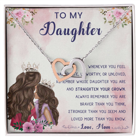 56D To My Daughter Necklace, Gift For Daughter From Mom, Daughter Mother Necklace