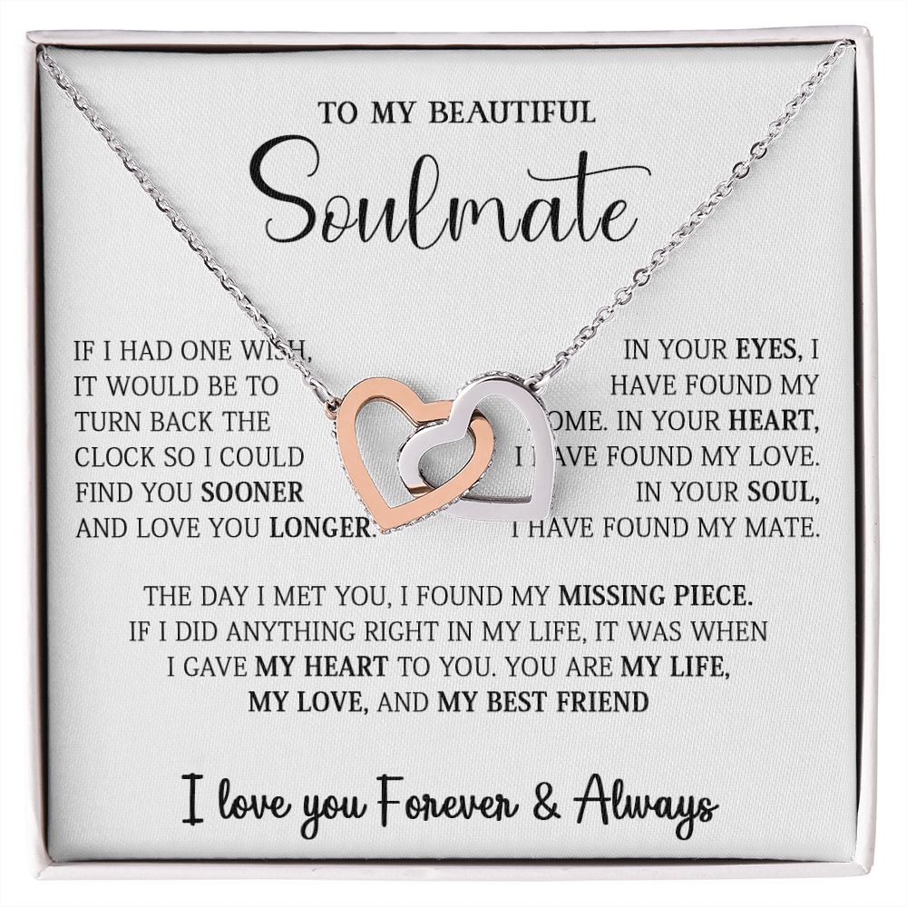 458D To My Soulmate Necklace,Birthday Gift For Wife Girlfriend From Husband,Xmas Gift