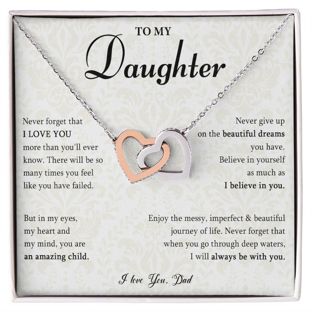 528D Gift for Daughter from Dad, To My Daughter Necklace, Daughter Birthday Gift