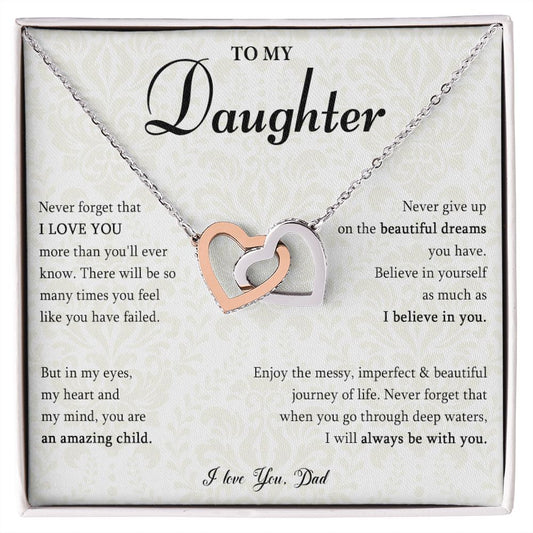528D Gift for Daughter from Dad, To My Daughter Necklace, Daughter Birthday Gift