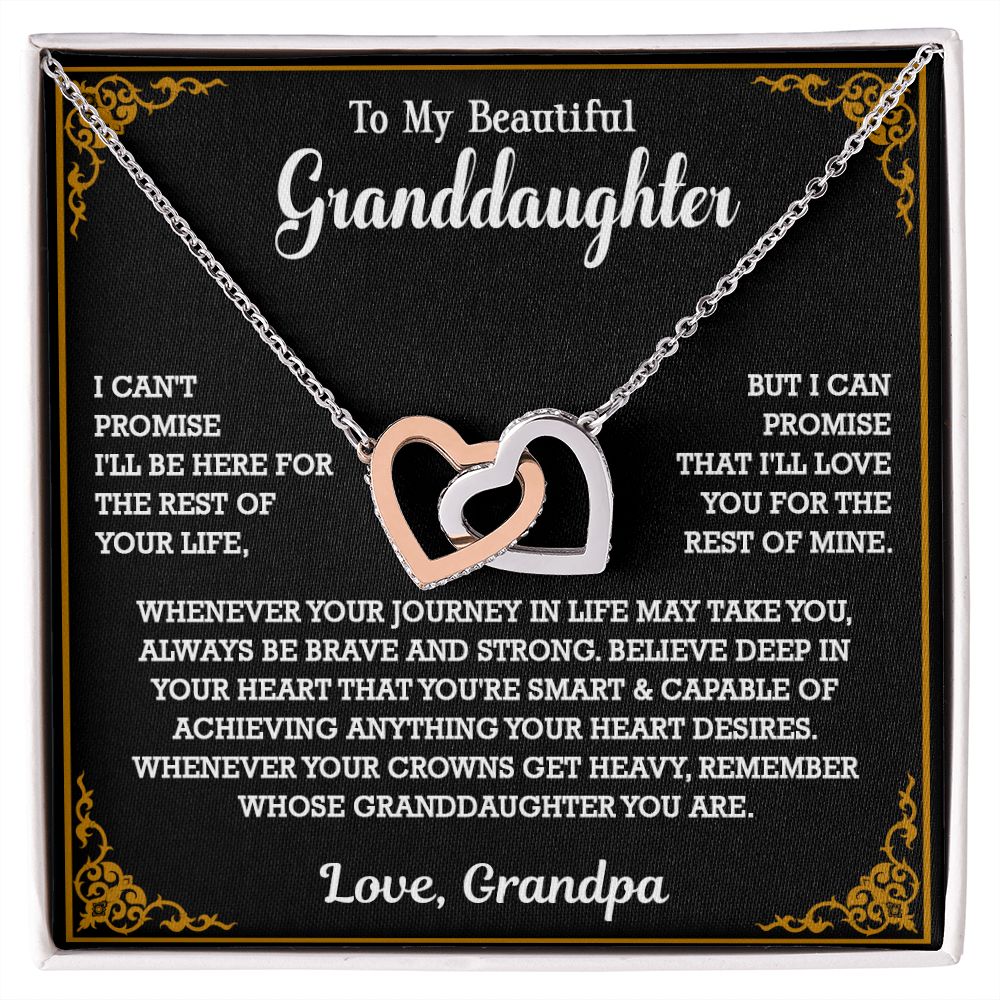 614D To My Granddaughter Necklace, Xmas Birthday Gift For Granddaughter From Grandpa
