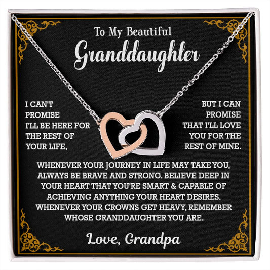 614D To My Granddaughter Necklace, Xmas Birthday Gift For Granddaughter From Grandpa