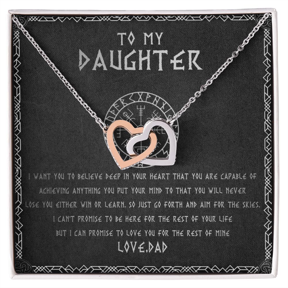 55C To My Daughter From Viking Dad, Gift For Viking Daughter Love Knot Necklace