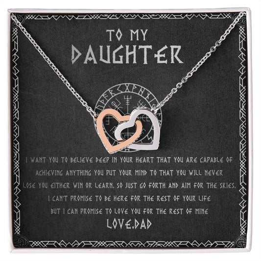 55C To My Daughter From Viking Dad, Gift For Viking Daughter Love Knot Necklace