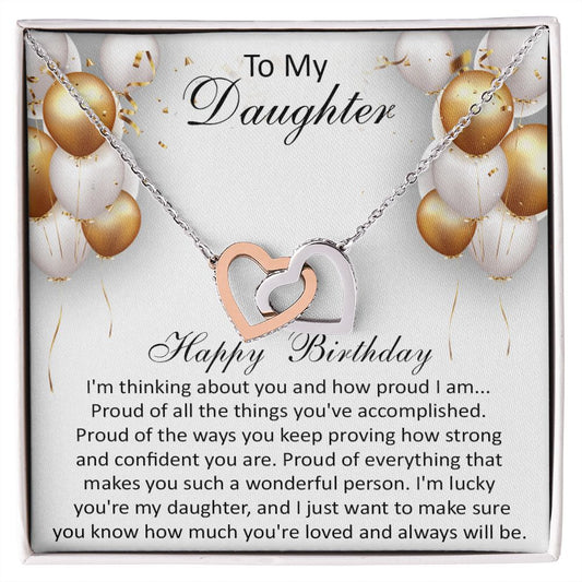 407C To My Daughter Necklace, Happy Birthday Gift, Necklace Gift For Daughter