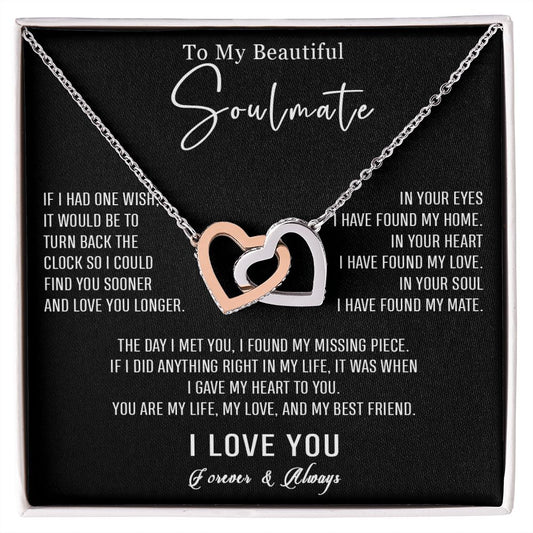 561D To my Soulmate Necklace, Wife Birthday Gifts, Love Gifts for Wife Girlfriend