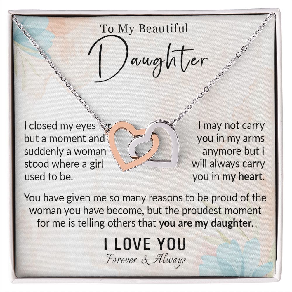568D To My Daughter Necklace, Love Gift for Daughter from Dad, Daughter Necklace