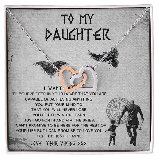 117D To My Daughter Necklace From Viking Dad, Gift For Viking Daughter Gift Necklace