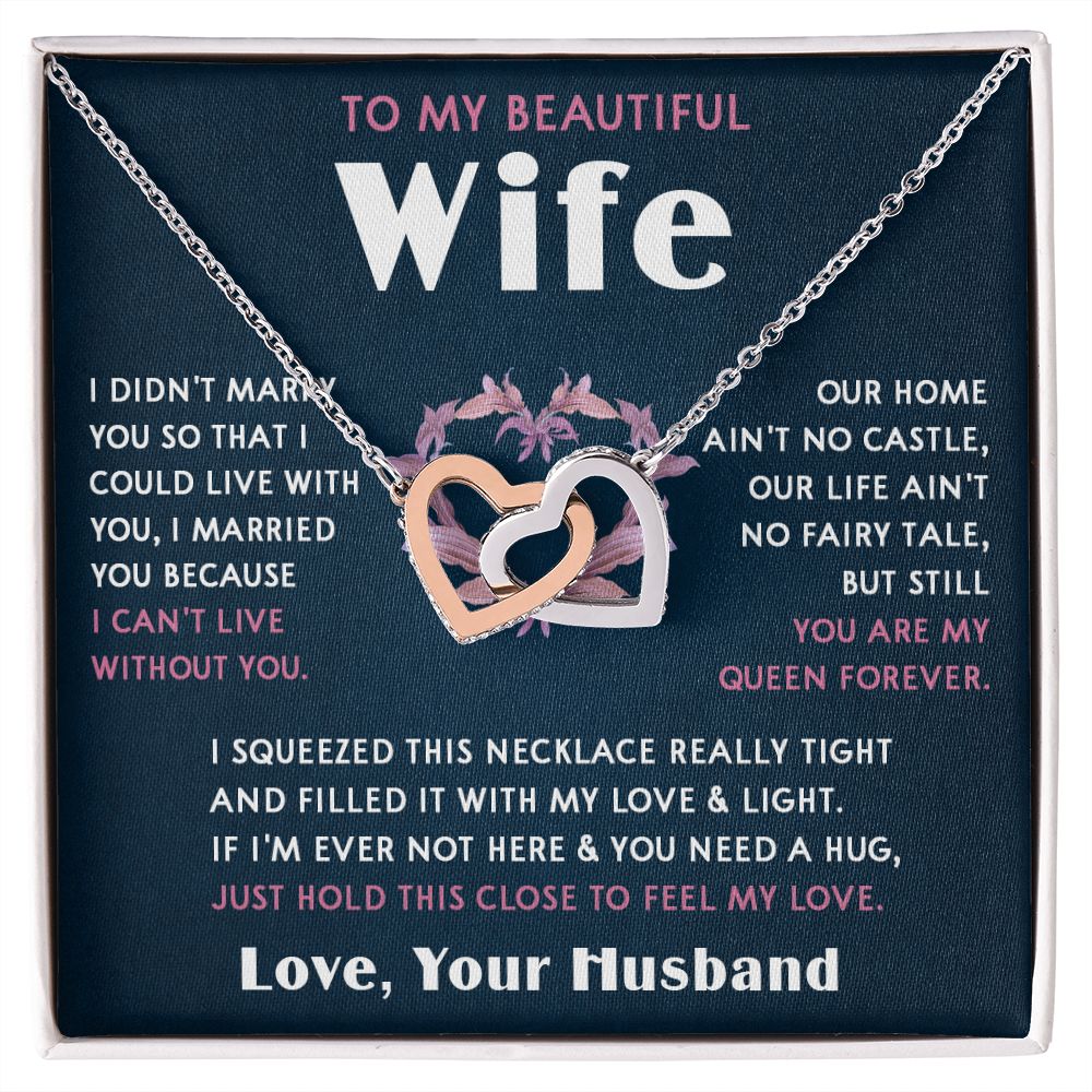 423D To My Beautiful Wife Necklace, Wife Necklace Gift from Husband, Mothers Day Gift