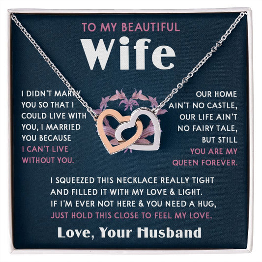 423D To My Beautiful Wife Necklace, Wife Necklace Gift from Husband, Mothers Day Gift