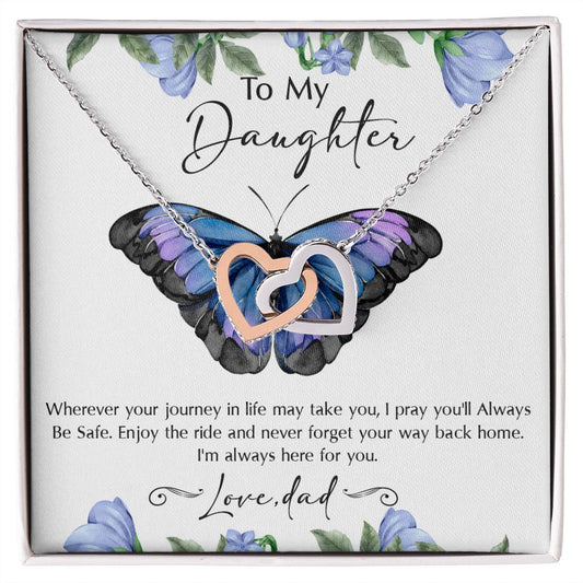 99D To My Daughter Necklace, Gift For Daughter From Dad, Necklace Gift Birthday