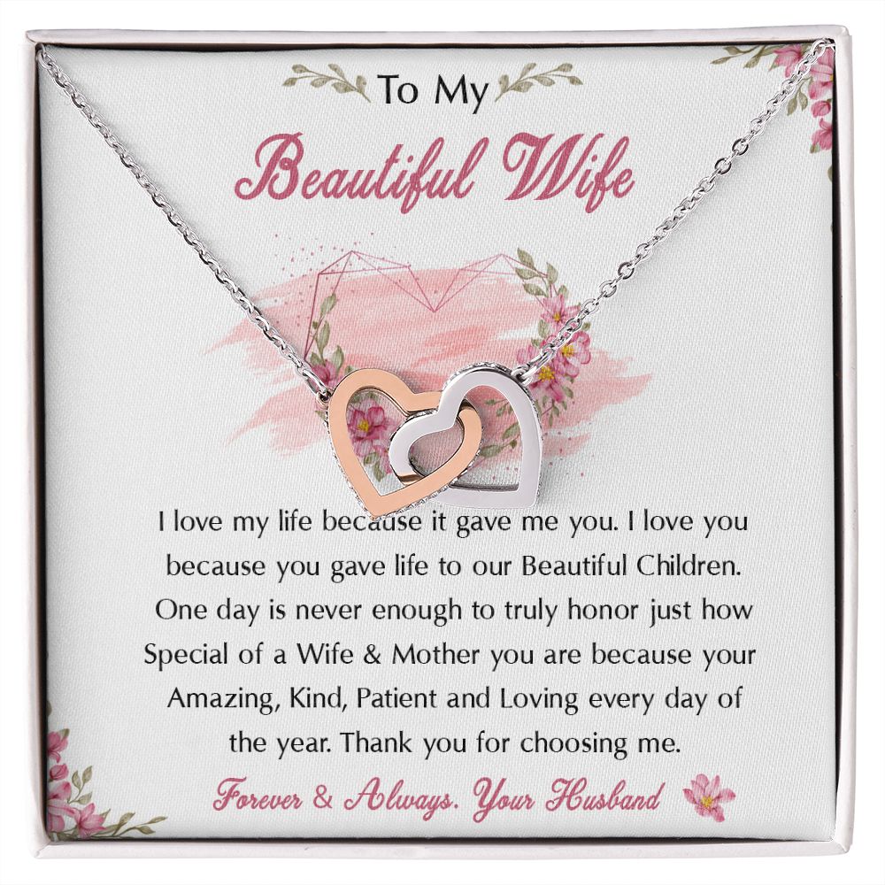 98D To My Beautiful Wife Necklace, Wife Necklace Gift from Husband, Birthday Gift