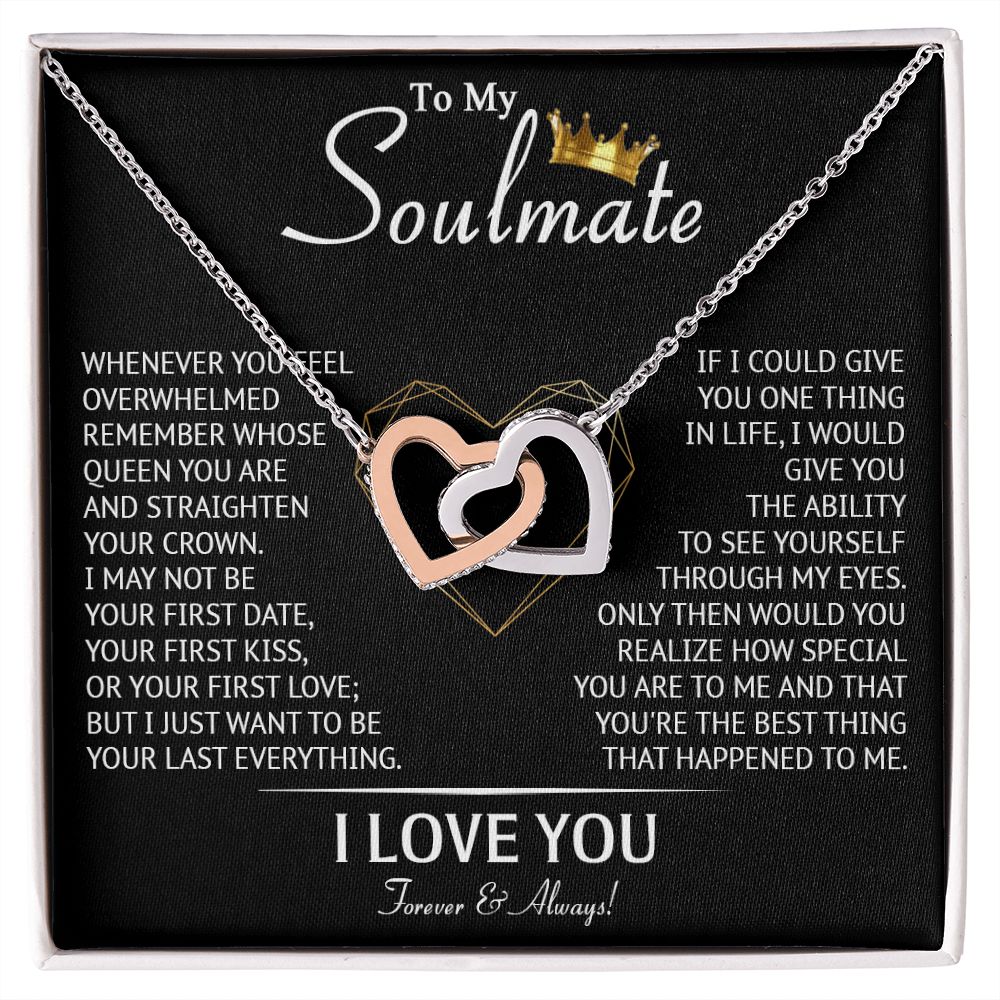 587D To My Soulmate Necklace, Love Gifts For Wife Girlfriend, Birthday Gift for Her