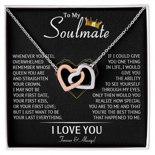 587D To My Soulmate Necklace, Love Gifts For Wife Girlfriend, Birthday Gift for Her